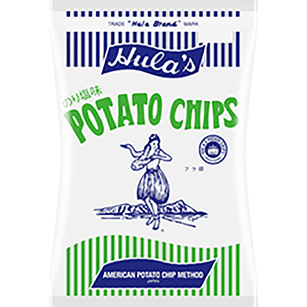 日本の老舗ポテトチップスブランド Hula's（フラ印）アメリカンチップス のり塩（160g）