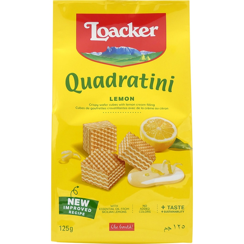 ☆イタリアNo.1ウエハースブランド Loacker（ロアカー）クワドラティーニ レモン（125g）