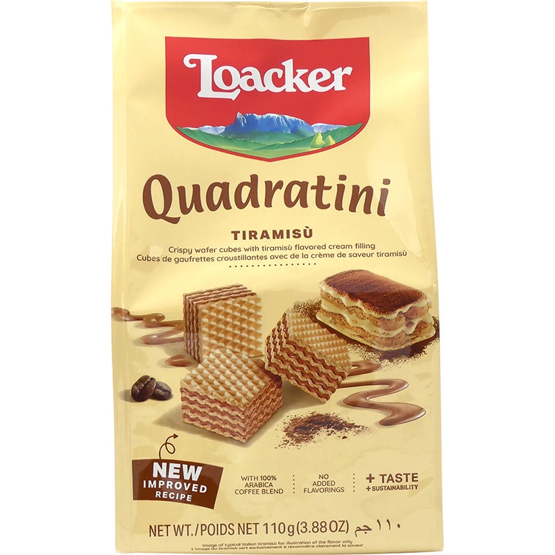 イタリアNo.1ウエハースブランド Loacker（ロアカー）クワドラティーニ ティラミス（110g）