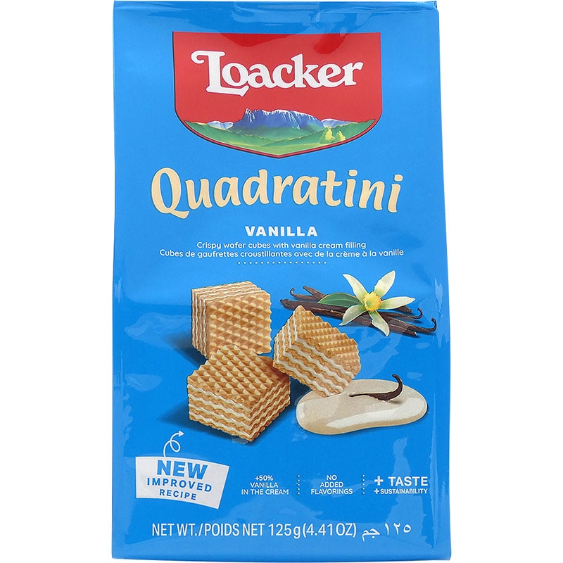 イタリアNo.1ウエハースブランド Loacker（ロアカー）クワドラティーニ バニラ（125g）