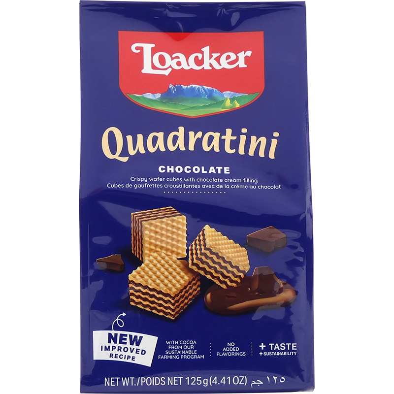イタリアNo.1ウエハースブランド Loacker（ロアカー）クワドラティーニ チョコレート（125g）