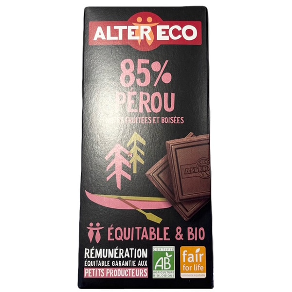 【オーガニック】100%ナチュラルなオーガニックチョコレート ALTER ECO（アルテルエコ）オーガニック フェアトレードチョコレート ノワール ペルー（カカオ分85%）（100g）