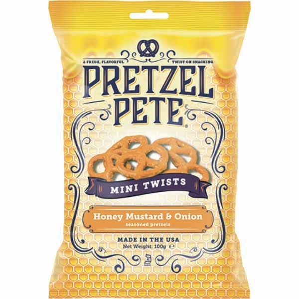 ひとくちサイズのフレーバープレッツェル PRETZEL PETE(プレッツェルピート)ハニーマスタード&オニオン(100g) おやつとお