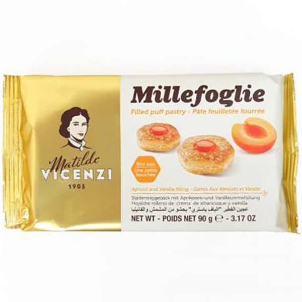 192層からなるパイ生地 VICENZI（ヴィチェンチ）パフペストリー アプリコット＆バニラフィリング（90g）