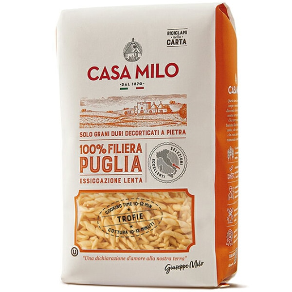くるくる形状のパスタ CASA MILO（カーサ・ミロ）トロフィエ（500g