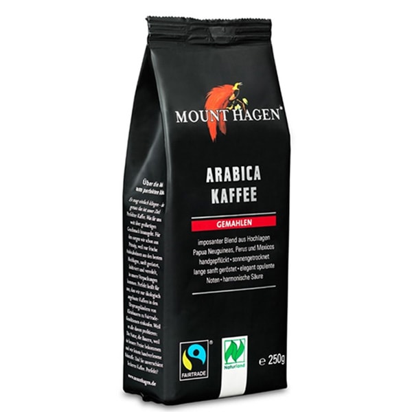 【オーガニック】オーガニック（有機）のコーヒー MOUNT HAGEN（マウントハーゲン）オーガニック フェアトレード ロースト＆グラウンドコーヒー【中細挽き粉】（250g）