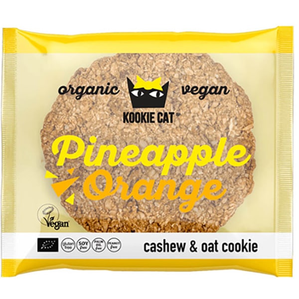 【オーガニック】【ヴィーガン】昔ながらのハンドメイドクッキー KOOKIE CAT（クッキー キャット）パイナップル＆オレンジクッキー（50g）