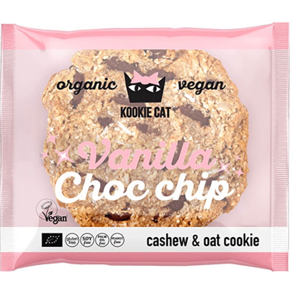 【オーガニック】【ヴィーガン】昔ながらのハンドメイドクッキー KOOKIE CAT（クッキー キャット）バニラ＆チョコチップクッキー（50g）