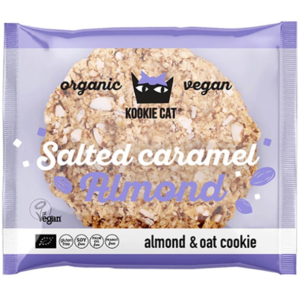 【オーガニック】【ヴィーガン】昔ながらのハンドメイドクッキー KOOKIE CAT（クッキー キャット）ソルトキャラメルアーモンドクッキー（50g）