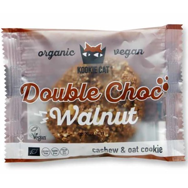 【オーガニック】【ヴィーガン】昔ながらのハンドメイドクッキー KOOKIE CAT（クッキー キャット）ダブルチョコ＆ウォールナッツクッキー（50g）