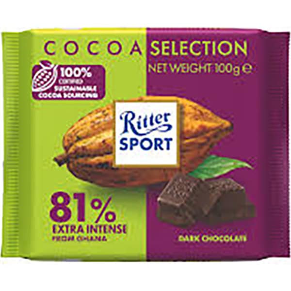正方形のチョコレート Ritter SPORT（リッタースポーツ）カカオ81%（100g）