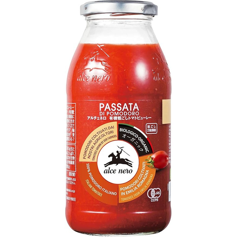 【オーガニック】大地から食卓へ alce nero（アルチェネロ） 有機粗ごしトマトピューレー（500g）