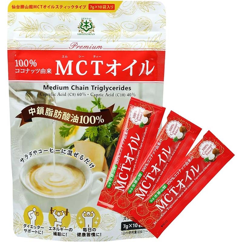 ダイエット中のエネルギー補給にMCT=中鎖脂肪酸 仙台勝山館 MCTオイル ココナッツベース(7g×10P)