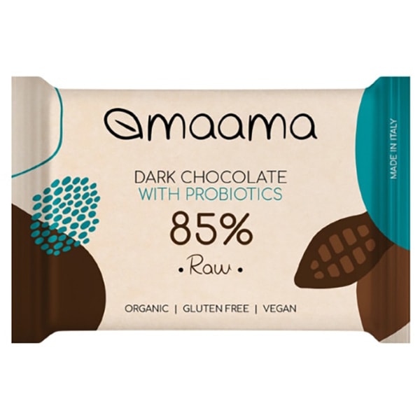 【オーガニック】【グルテンフリー】【ヴィーガン】自然のおいしさ maama（マーマ）オーガニックローチョコレート 85%&プロバイオティクス（30g）