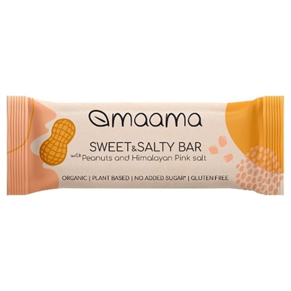 【オーガニック】【グルテンフリー】【ヴィーガン】自然のおいしさ maama（マーマ）オーガニックフルーツ＆ナッツバー ピーナッツ・ピンクソルト（35g）