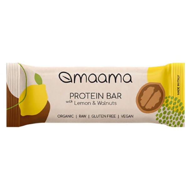 【オーガニック】【グルテンフリー】【ヴィーガン】自然のおいしさ maama（マーマ）オーガニックプロテインバー レモン＆クルミ（35g）