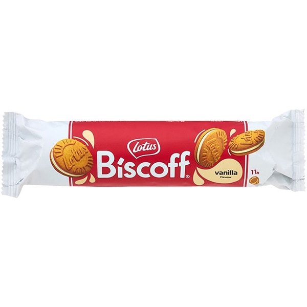 濃厚な味わいのクッキーサンド Lotus（ロータス）ビスコフサンドバニラ（110g）