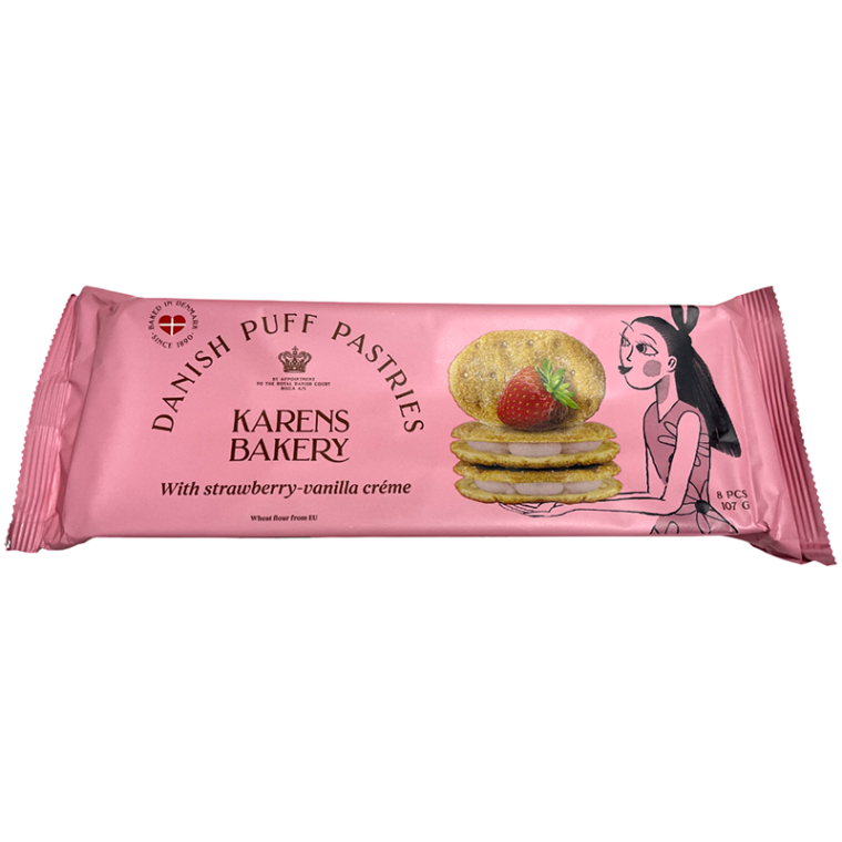 デンマーク王室御用達 KARENS BAKERY（カレンズ ベーカリー）デニッシュパイ ストロベリーバニラクリーム（107g）