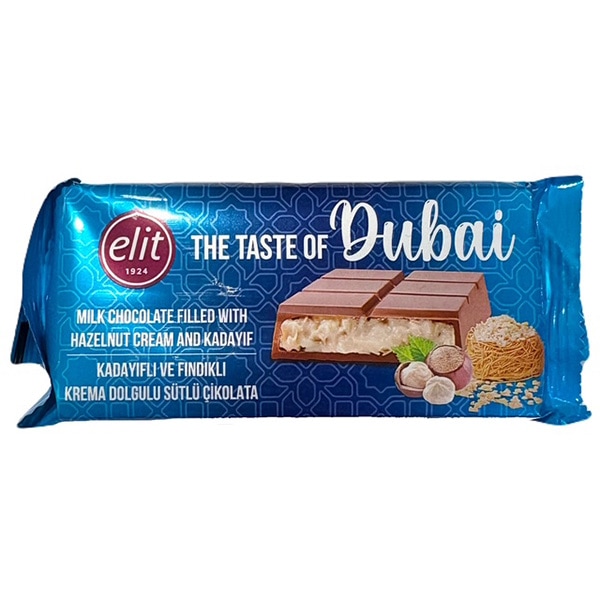 【数量限定】世界で話題！ Elit（エリート）ドバイチョコレート ヘーゼルナッツ ミルク（90g）