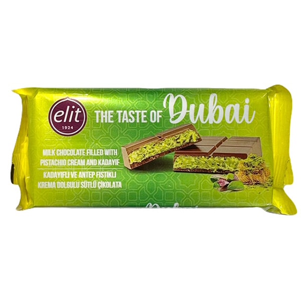 【数量限定】世界で話題！ Elit（エリート）ドバイチョコレート ピスタチオ ミルク（90g）