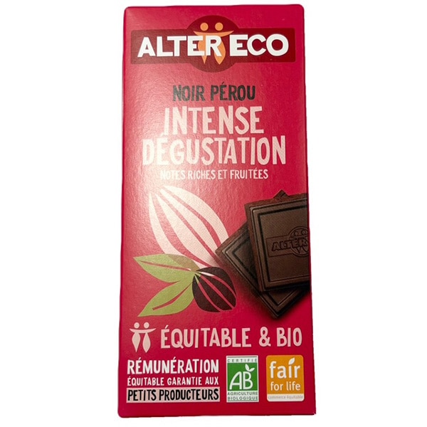 【オーガニック】100%ナチュラルなオーガニックチョコレート ALTER ECO（アルテルエコ）オーガニック フェアトレードチョコレート ノワール アンターンス（カカオ分56%）（100g）
