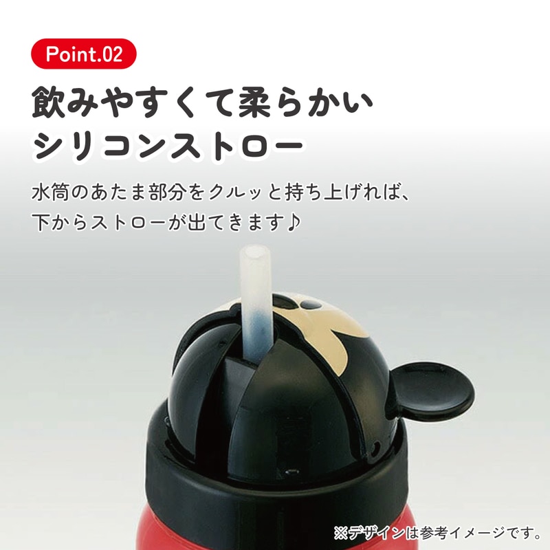 ダイカットストローボトル 350ml ミッキー／PBS3STD_4973307386336