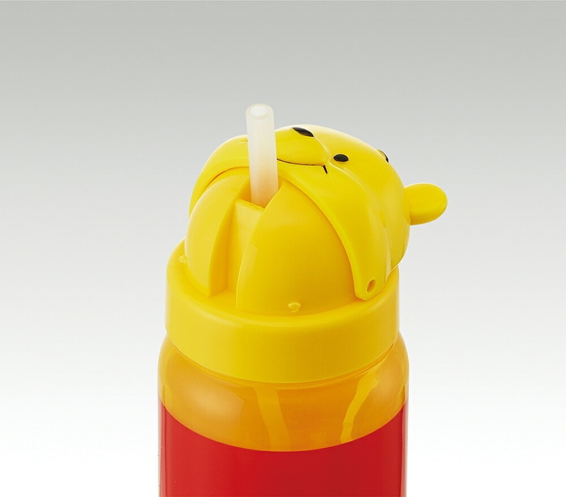 プーさん　ダイカットウォーターボトル　レトロ ダイカットストローボトル 350ml プー／PBS3STD_4973307386350／スケーター