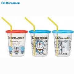 ストロー付タンブラー 320ml/3個セットドラえもん