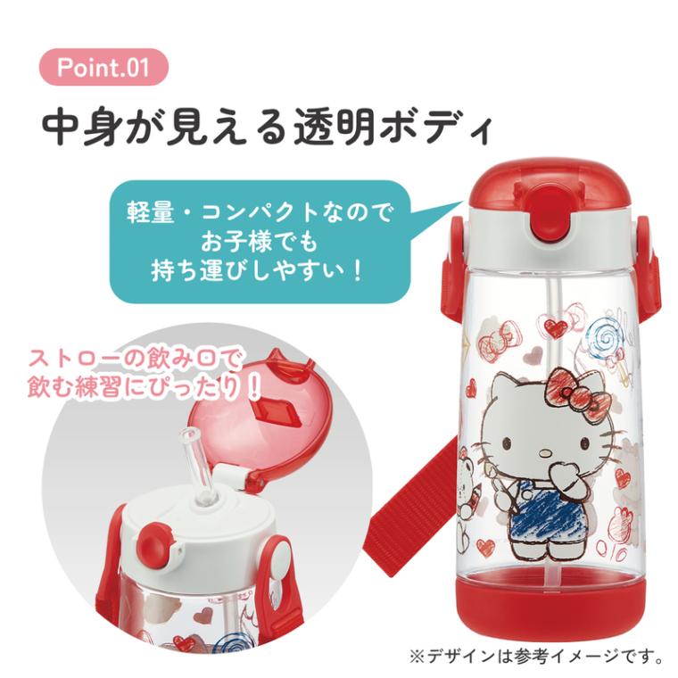 ワンプッシュストローボトル 480ml ハローキティ スケッチ