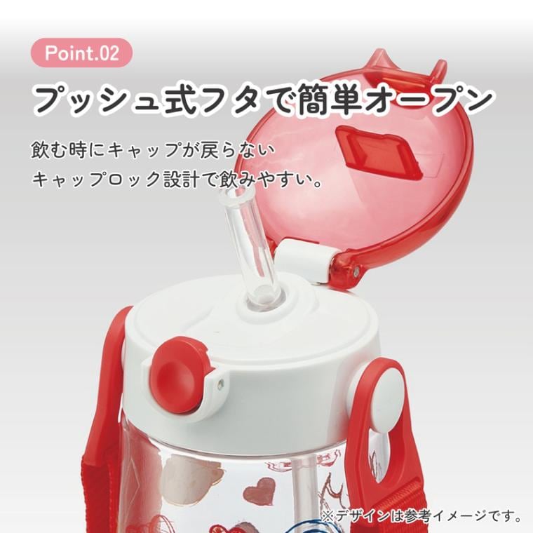 ワンプッシュストローボトル 480ml ハローキティ スケッチ