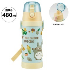 立体プリント 水筒 キッズ ワンタッチ 直飲み ステンレス 480ml