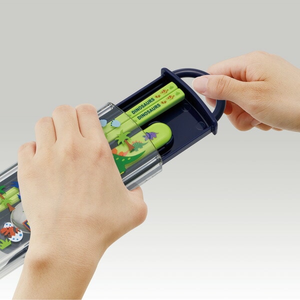 メール便対象品】 食洗機対応スライド式箸スプーンコンビセット[名前