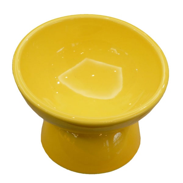 食器 goma8270 ペット用品】陶器製 猫用食器 イエロー／CHOB4_536335
