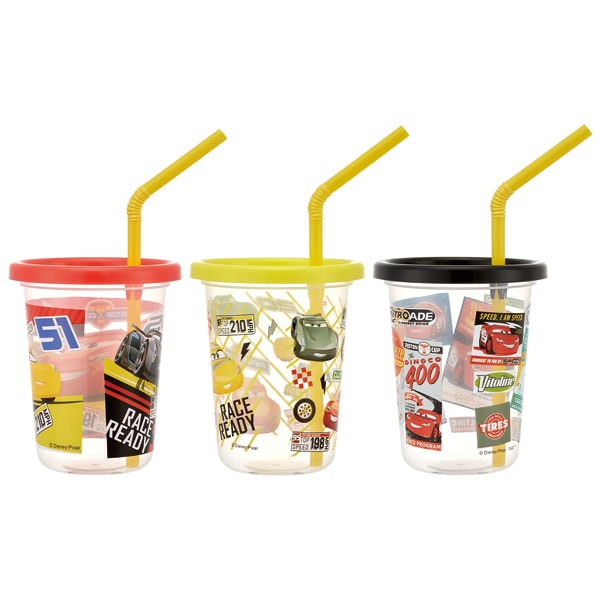 ストロー付タンブラー 230ml/3個セットカーズ21