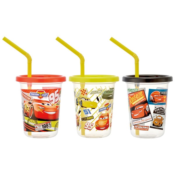ストロー付タンブラー 230ml/3個セットカーズ21