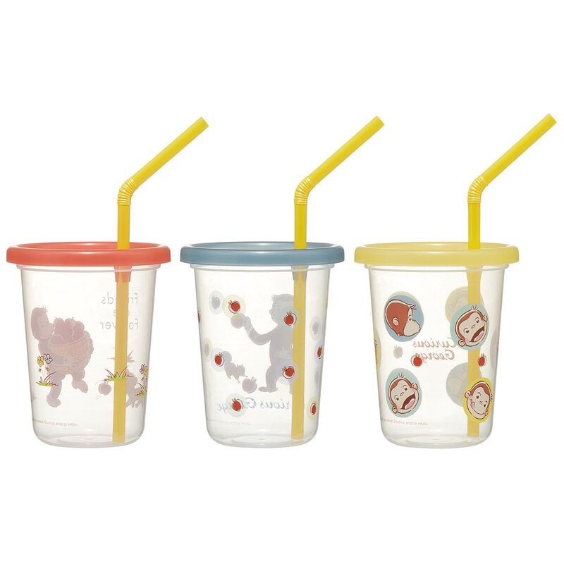ストロー付タンブラー 230ml/3個セットおさるのジョージ
