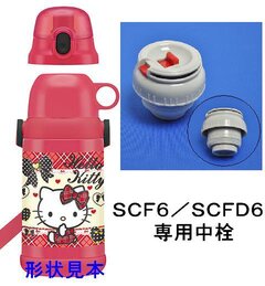 SCFD6 / SCF6 用中栓ステンレス2WAYボトル / コップ飲み