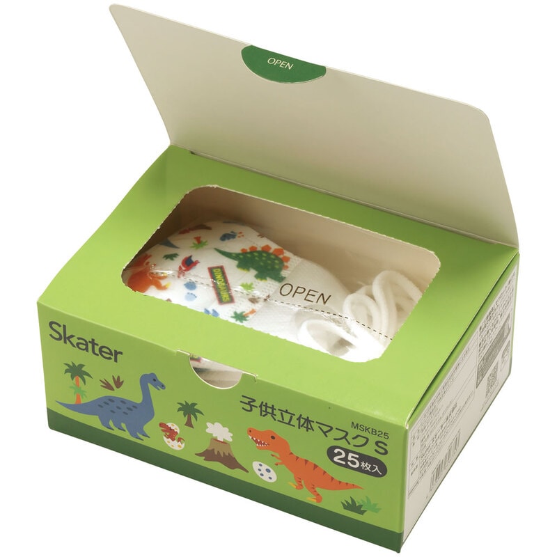 子供立体マスク Sサイズ/25枚入りディノサウルス／MSKB25_4973307626753