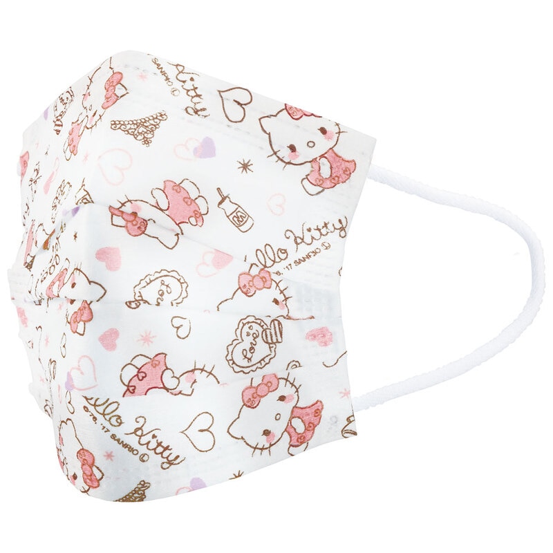 子供プリーツマスク 25枚入り ハローキティ／MSKP25_4973307626333