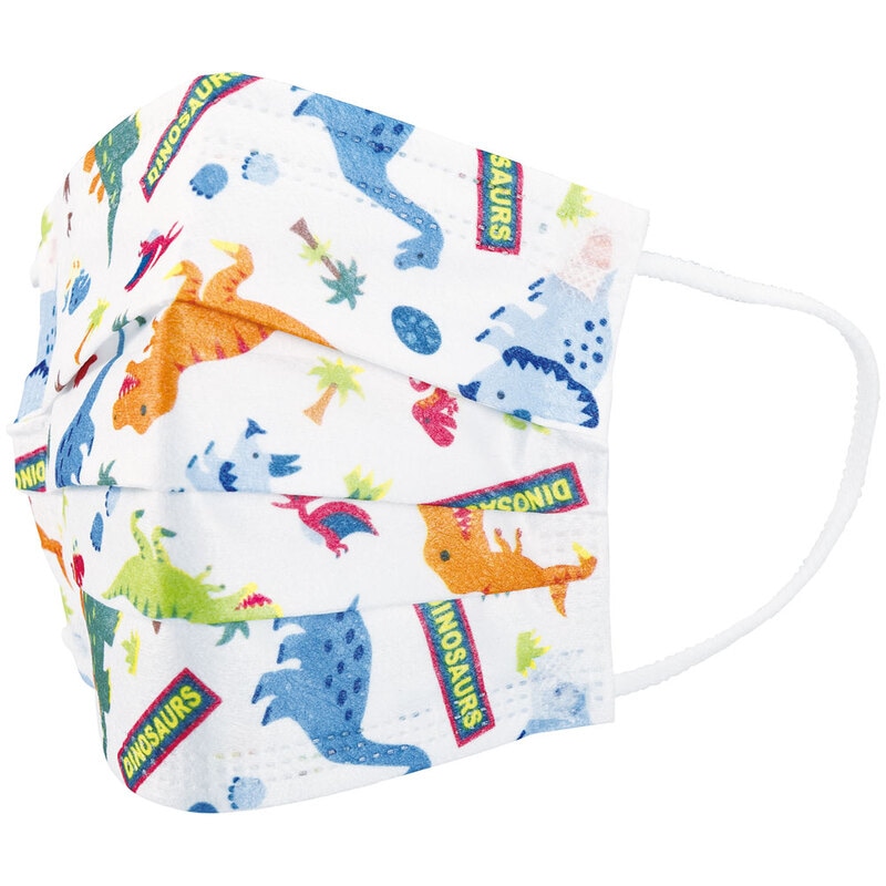 子供プリーツマスク 25枚入り ディノサウルス／MSKP25_4973307626685