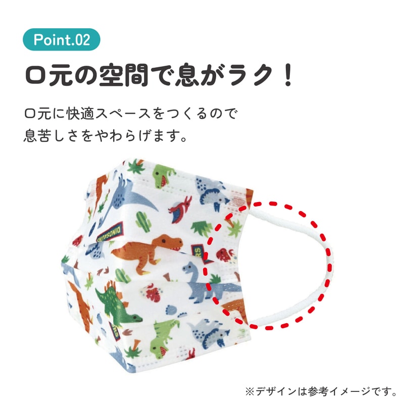 子供プリーツマスク 7枚入り ディノサウルス／MSKP3N_4973307626678