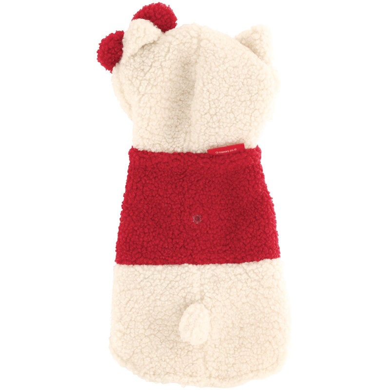 ハローキティレトロ 犬フード 着ぐるみ　ぬいぐるみ 特大サイズ ボアタンク なりきり フード付き Mサイズ 犬 ペット 服 衣装