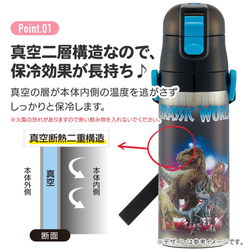 超軽量ダイレクトステンレスボトル 470ml ジュラシックッ