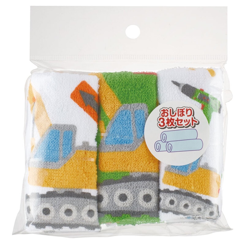 おしぼりタオル 3枚セット はたらくクルマ／OAC1T_4973307600029