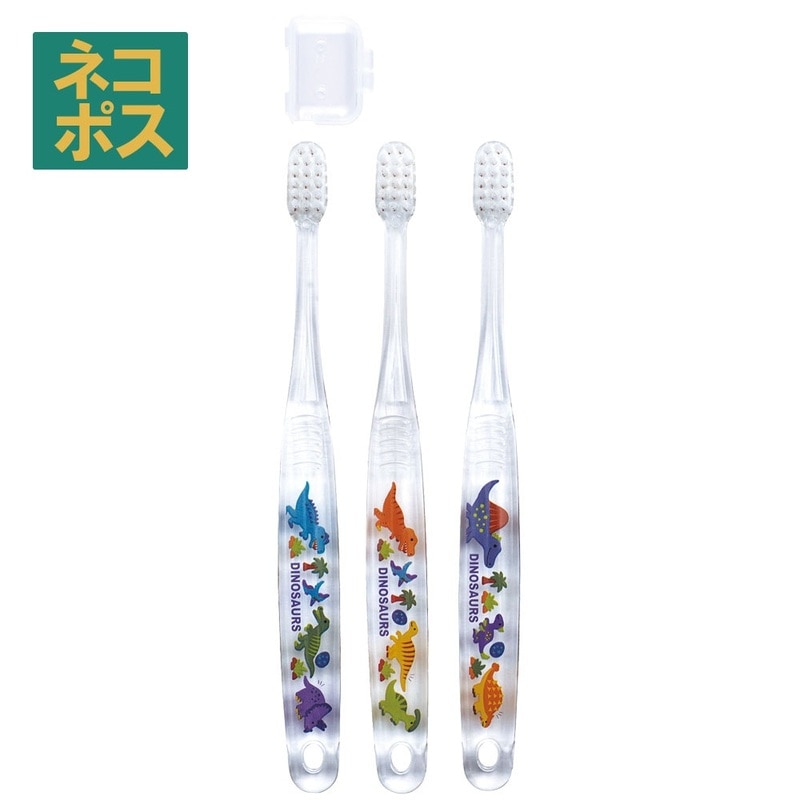クリア歯ブラシ 3本セット/園児用ディノサウルス ピクチャ