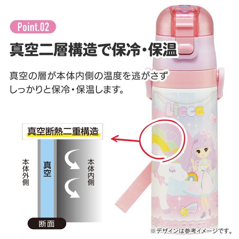 超軽量2WAYステンレスボトル 470ml/430mlリカちゃん23