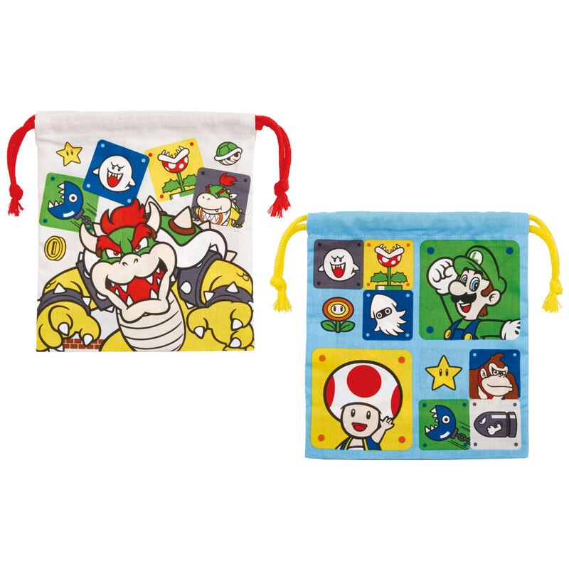 Srmke様 おまとめ商品 メール便対象品】 マチ付き 巾着 2枚組 セット 袋 小物入れ 子供