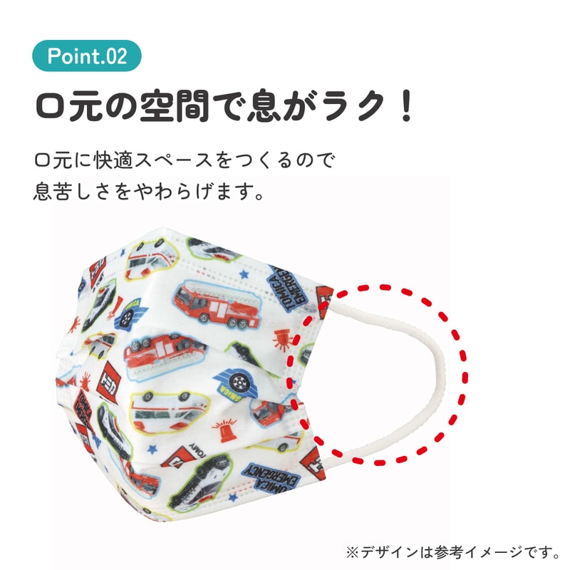 子供プリーツマスク 7枚入り トミカ23／MSKP3N_4973307651465