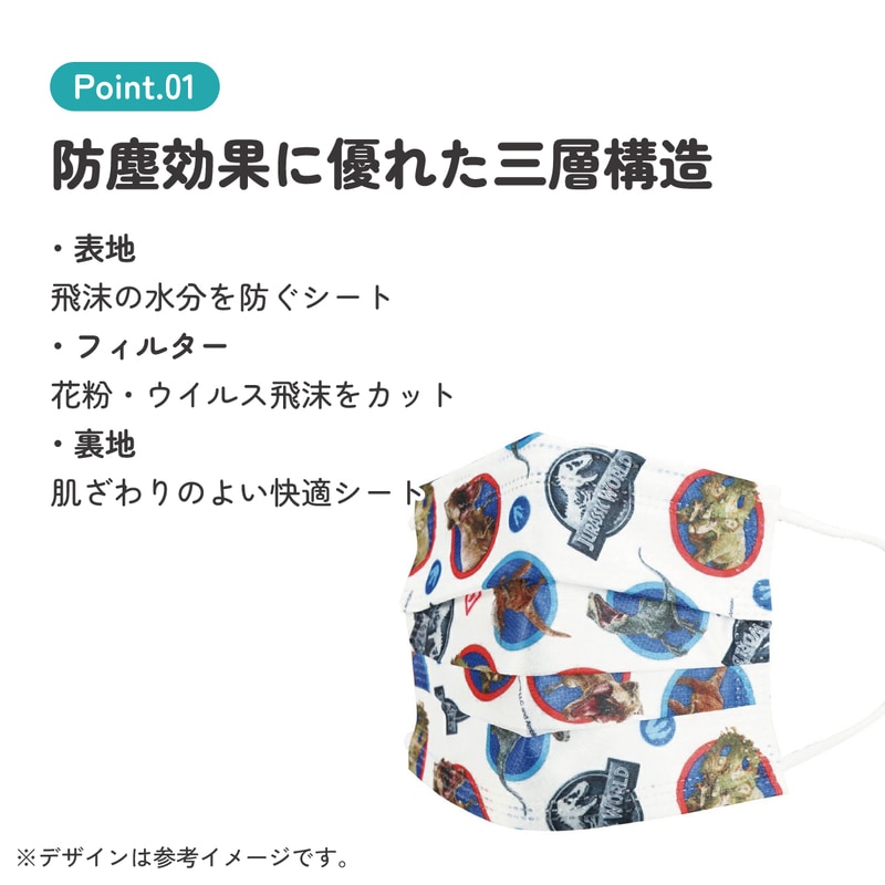 子供プリーツマスク 7枚入り ジュラシック・ワールド