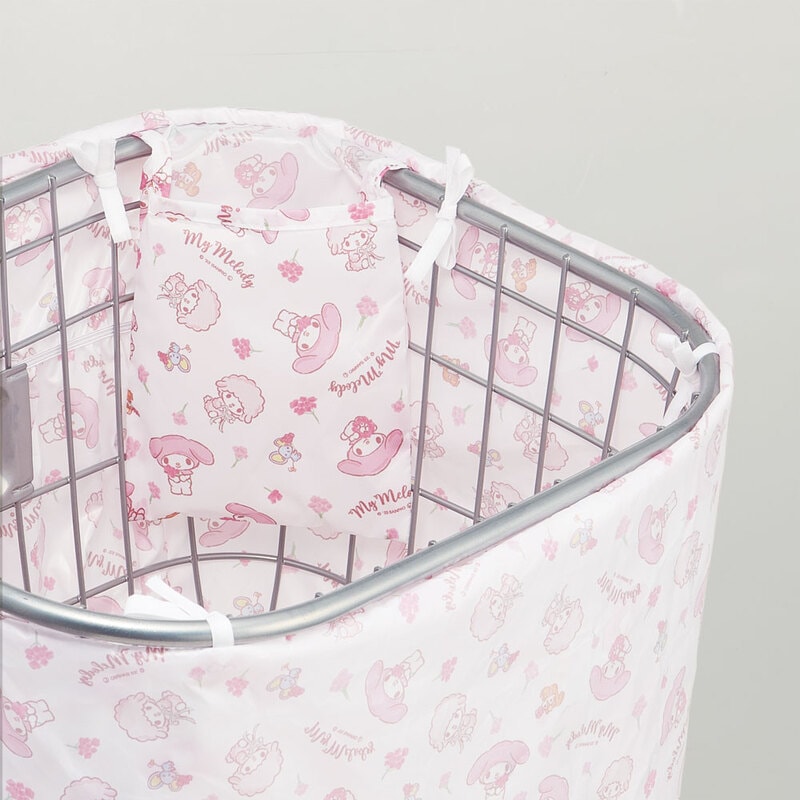 自転車用 前カゴ 巾着 カバー キャラクター 雨 盗難 汚れ 防止 対策 は